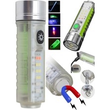 Munico Akıllı El Feneri Yanlarındanda Yanan Kalite 3 Işık Modu Gece Için Pratik Uzun Mesafeli USB LED Işık