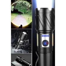 Munico Profesyonel 8000LM Yüksek Güçlü LED El Feneri Su Geçirmez Yürüyüş Kamp Outdoor Flaş Fener Şarjlı Pro