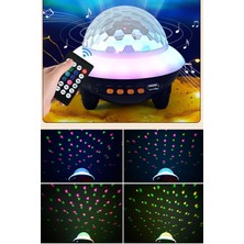 Munico Bluetooth Speaker Gece Lambası Duvar Tavan Aydınlatma Müzik Projektör Lamba Dalga Yıldız LED Lamba