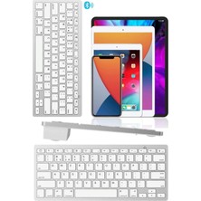 Munico Klavye & Mause Seti Ses Çıkarmayan Klavye Seti Notebook Mac Tv Tablet Uyumlu Beyaz Business Set Ofis