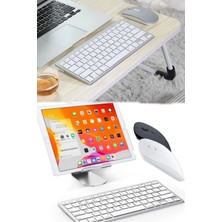 Munico Kablosuz Mini Mac Klavye & Mause Seti Nazik Sessiz Tv Tablet Tüm Bilgisayar ve Leptoplara Uyumlu