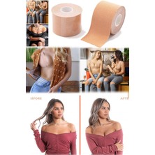 Munico 5 Metre x 5 cm Ten Rengi Sütyensiz Elbise Giyilebilir Göğüs Ucu Kapatıcı ve Göğüs Dikleştirici Ba #2