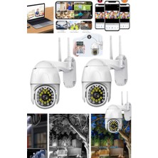 Munico 2 Adet Güvenlik Amaçlı Hareket Algılayıcı Gece Görüşlü LED Işyeri Ofis Restorant Için Uygun Hd Wifi