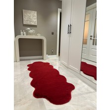 Doğuş Peluş Halı Ultra Soft Bordo Yumuşak Dokulu Peluş Halı Çift Kafa Post