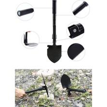 Munico Çantalı Taşınabilir Kazma ve Kürek Seti Pusulalı Katlanabilir Deprem Acil Durum Kazma Kürek Aparatı