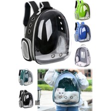 Munico Kedi Taşıma Sırt Çantası Siyah Fermuarlı Hava Alan Konforlu Yavru Köpek & Kedi Çanta Şeffaf Astronot