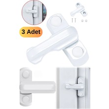 Munico 3 Adet Plastik Çocuk Güvenli Güvenlik Pencere Kapı Kanat Kilidi Güvenlik Kolu Kilit Süpürme Mandalı