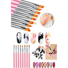 Munico Kalemleri Farklı 8 Adet Şekil Profesyonel Fırça Oje Tırnak Seti Tırnak Verici Bakım Şekillenme Sanat