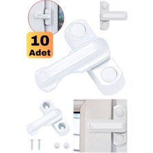 Munico 10 Adet Plastik Çocuk Güvenli Güvenlik Pencere Kapı Kanat Kilidi Güvenlik Kolu Kilit Süpürme Mandalı