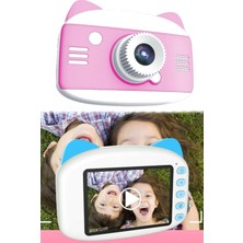 Munico Dijital Karikatür Kedi Sembollü Video ve Fotoğraf Çekim Makinesi Kaliteli Ekranlı Fotoğraf Makinesi