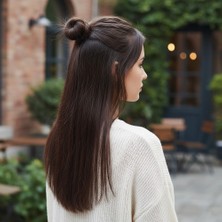 DS LLC Ieg™ Fiber Sentetik Düz Yarım Ay + 2 Yan Çıt Çıt - Koyu Kahve DSLLC-RSİEG248