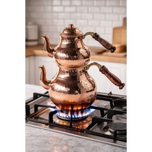 UltraMint Bakır Çaydanlık, El Dövmesi, Gaziantep Üretimi, 900 Ml, 3 Kişilik