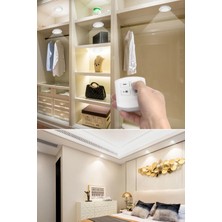 Munico Uzaktan Kumandalı Gece Lambası Gardrop Banyo Aydınlatma Çadır Pilli Kablosuz Lamba Set 3'lü Işık Pro