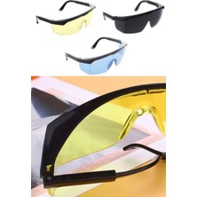 Munico Sertifikalı Iş Güvenliği Göz Koruma Gözlüğü Sarı Şeffaf Laboratuvar Deney Inşaat Ayarlanan Iş Gözlük