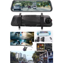 Munico Büyük Boy 9.66 Inç Dikiz Aynası Dokumatik Ön Arka Araç Kamerası 1080P Full Hd Kaza Yol Kayıt Cihazı