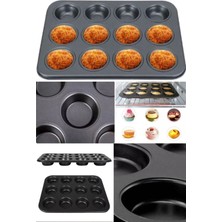 Munico Cupcake Tart 12 Bölmeli Muffin Kek Bakeware Metal Fırın Kek Kalıbı Profesyonel Güzel Tatlı Kalıbı
