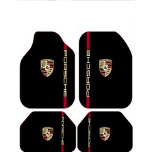 Carmine Carpet Porsche Dekoratif Desenli Tüm Modellere Uyumlu Universal Oto Paspas Takımı