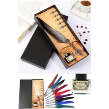 Munico 5 Uçlu Divit Eski Yazı El Yazısı Yazma Kalemi Şişeli Setli Profesyonel Yazı Seti Kalem Tüylü Osmanlı