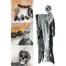 Munico Cadılar Bayramı Asılı Kafatası Hayalet Perili Ev Dekorasyonu Korku Sahne Cadılar Bayramı Aksesuarı