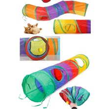 Munico Kedi Oyuncak Nefes Alabilir Saklambaç Oyuncağı Boru Düz 125 cm Oyun Tüneli Katlanabilir Kedi Tüneli