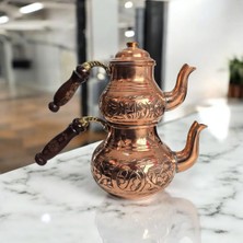 UltraMint El Işlemeli Bakır Çaydanlık Takımı, 4 Kişilik, Şık ve Dayanıklı