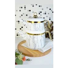 UltraMint Beyaz Granit Çaydanlık, Şık ve Dayanıklı Tasarım, Hızlı Isıtma, Kolay Temizlik