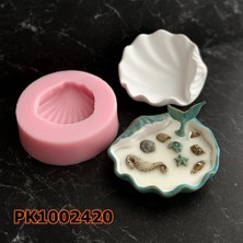 Poyrish PK1002420 - Silikon Kalıp Mum Kalıbı Büyük Istiridye Deniz Kabuğu Mumluk Sunumluk