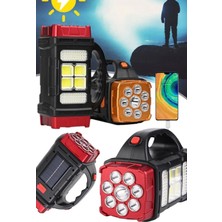 Munico Çok Fonksiyonlu Fener Taşınabilir Projektör Solar USB Şarj Edilebilir Dış Mekan Aydınlatma El Feneri