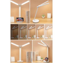 Munico Enerji Tasarruflu USB Çift Lamba LED Katlanabilir Okuma Lambası Çalışma Masası Yatak Odası Işığı