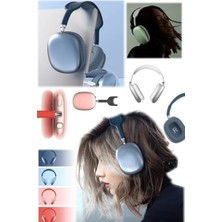 Munico Bluetooth 9.seri Max Pro Kulaklık Mavi Renk Silikon Rahat Terletmez Spor Oyun Müzik Kulaklığı Pro