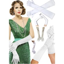 Munico Şık Güneş Koruma Gelin Eldiven Elbise Aksesuar Beyaz Seksi Kadınlar Pürüzsüz Dikişsiz Uzun Eldiven