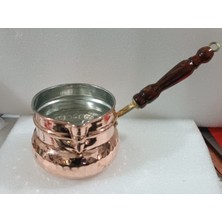 UltraMint Bakır Dövme Büyük Boy Sütlük ve Cezve Seti, Zarif ve Şık Tasarım