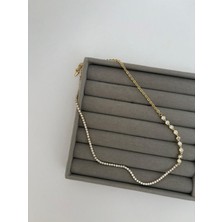 Marsel Özel Seri Su Yolu Taş Şerit Zarif Xp Gold Kolye