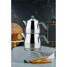 UltraMint Paslanmaz Çelik Jumbo Çaydanlık Seti, 2l Demlik ve 3,25L Alt Hazne