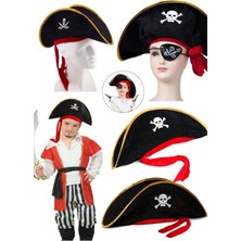 Munico Jack Sparrow Denizci Korsan Şapkası Yetişkin Için Tiyatro Okul Gösterisi Şapkası Korsan Siyah Şapka