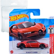 Hot Wheels '16 Bugatti Chiron Quarter Miles Heroes 2/5 (201/250) HTB88 Kırmızı 2024 + Koruyucu Kısa