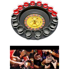 Munico 16'lı Rulet Konseptli Shot Bardak Eğlence Etkinlik Cam Shot Bardağı Rulet Seti Parti Seti Cam Bardak