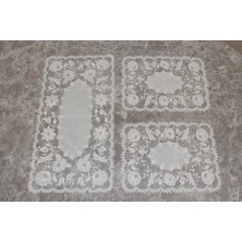 Huzur Çeyiz Kilis Işi Gül Desen 3'lü Sehpa Takımı