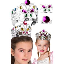 Munico Gümüş Çocuk Başlık Şapka Sevimli Prenses Taçlar Saç Kızlar Için Başlık Çocuk Kafa Bandı Aksesuarları