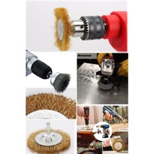 Munico 6 Adet Taşlama Tel Disk Fırça Seti Matkap Makinesi Tencere Fırça Akülü Tornavida Matkap Ucu Aparatı