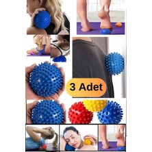 Munico 3 Adet Profesyonel Fitness Cardio Pilates Mini Küçük Boy 6 cm Dikenli Kas Duyu Uyarıcı Masaj Topu