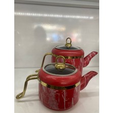 UltraMint Vintage Çemberli Model Kırmızı Çaydanlık, Şık ve Kullanışlı Tasarım