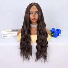 DS LLC Ieg™ Koyu Kumral Dalgalı Uzun Tül Peruk DSLLC-RSİEG248