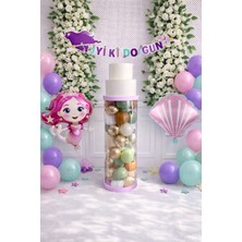 Bkmc Deniz Kızlı Pvc Sütunlu Balon Standlı Balonlu Ful Set Doğum Günü Parti Seti Süsü