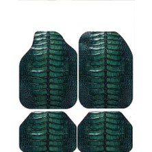 Carmine Carpet Timsah Deri Dekoratif Desenli Tüm Modellere Uyumlu Universal Oto Paspas Takımı