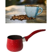 UltraMint Kırmızı 6 No Cezve, 400 Ml, Bakalit Kulplu, Paslanmaz, Dayanıklı