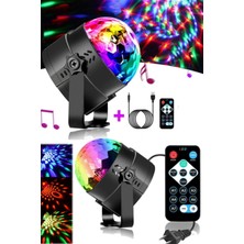 Munico Sese Duyarlı Çok Fonksiyonlu Rengarenk Dj Disco Topu Monte Edilebilir Lamba Sahne Işık