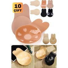 Munico 10çift Tavşan Kulak Yeniden Kullanılabilir Kapağı Macunlar Çıkartmalar Göğüs Yapıştırıcı