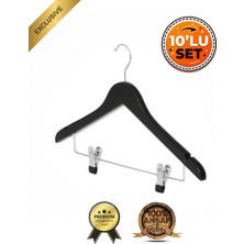 Faravis Atelier Ahşap Mandallı Kıyafet Pantolon Elbise ve Gömlek Askısı Alttan Klipsli - 10 Adet