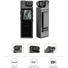 Epilons 4K 180 Derece Vücut Kamerası Wifi Gece Görüşlü Aksiyon Kamerası